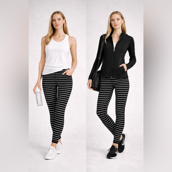 GAP Black Leggings with White Stripes - Picture 7 of 7